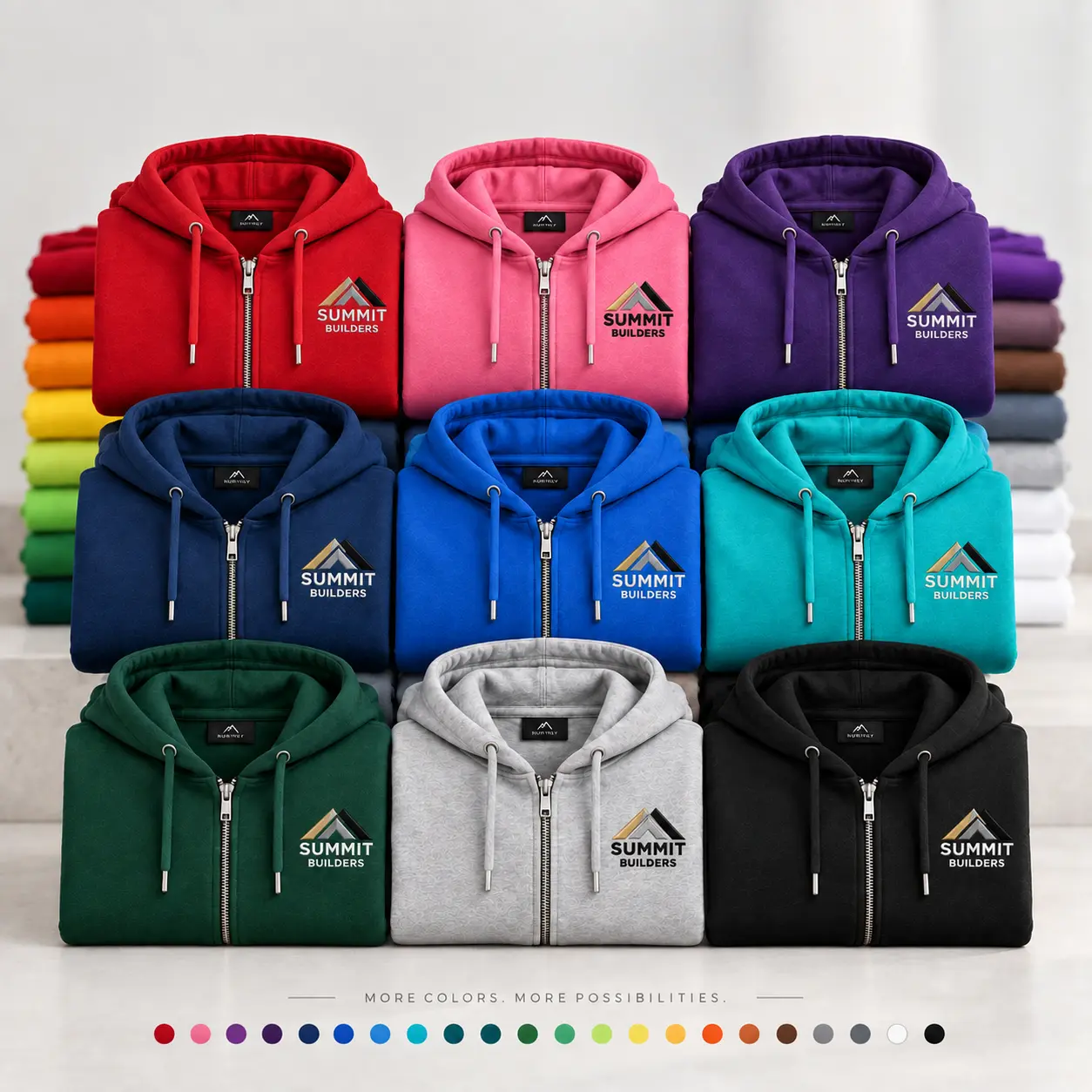 Zip hoodie logo detail