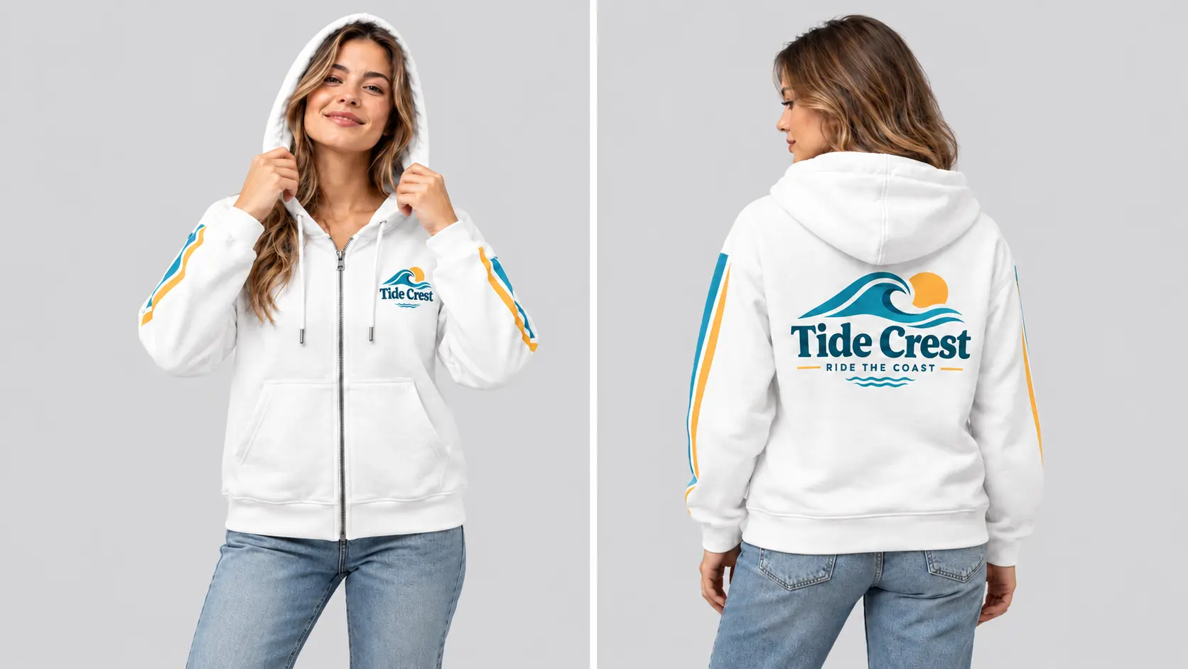 Custom branded hoodie featuring a professionally applied logo design, showcasing personalized apparel for businesses, teams, events, and organizations